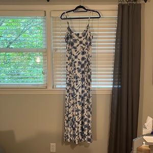 White and blue maxi dress